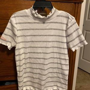 White shirt with black stripes